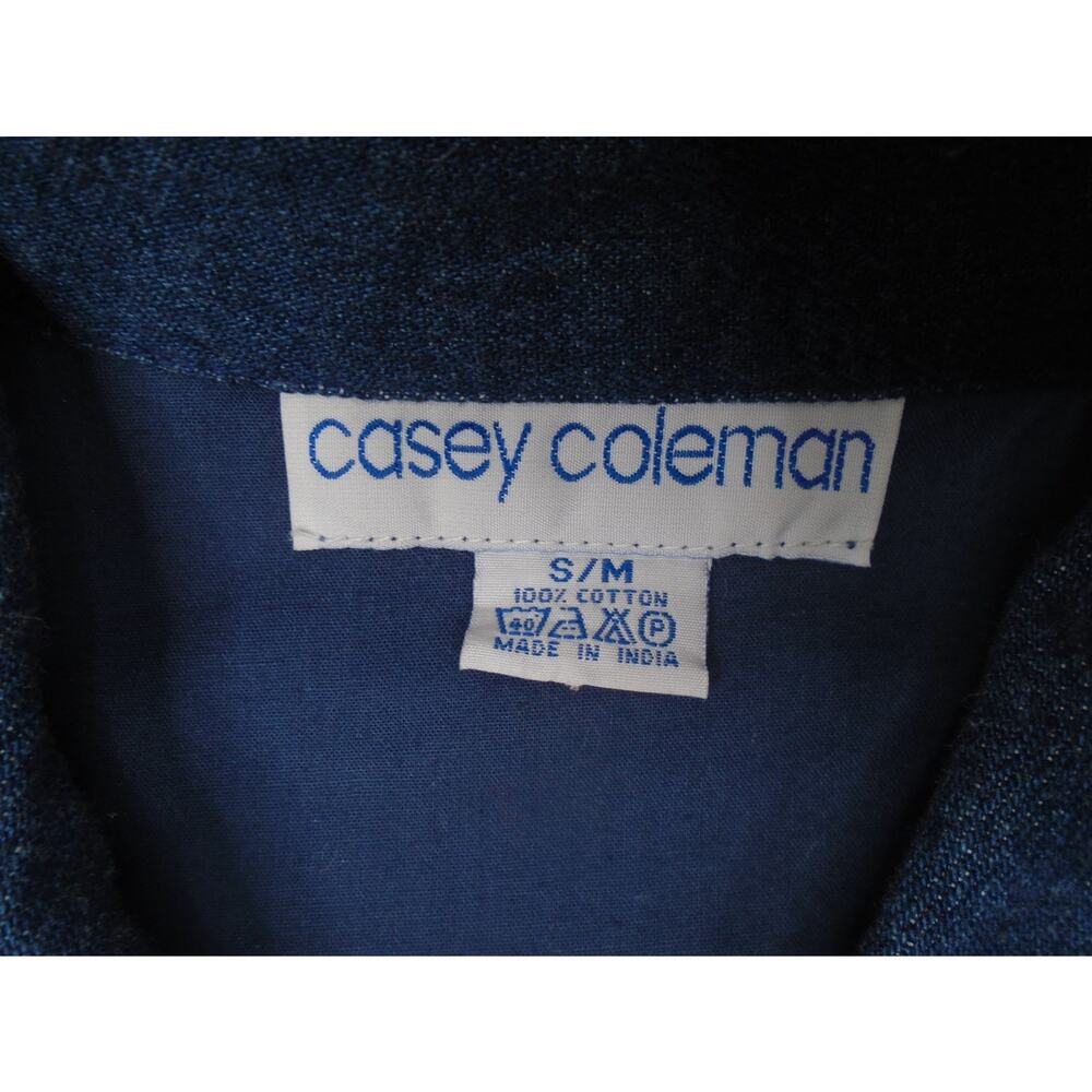 Vintage Casey Coleman Christmas Denima Shacket Button Embroidered Snowman Size M - Picture 4 of 10